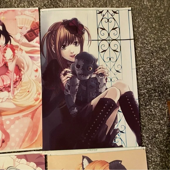 Lot of 6 Anime Manga Video Games Waifu Mascot 12"x8" Canvas Scroll Art Wall Deco - Picture 4 of 7